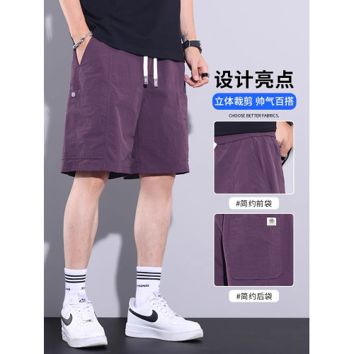 啄木鳥工裝短褲男士夏季薄款2025新款休閒寬松運動冰絲五分褲子K