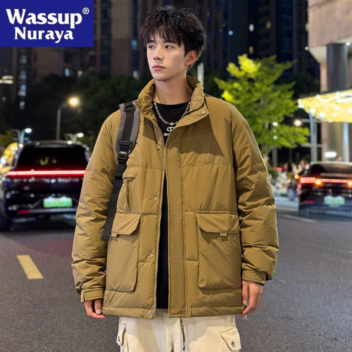 WASSUP NURAYA秋冬季立領羽絨服男潮牌加厚保暖麵包服白鴨絨外套