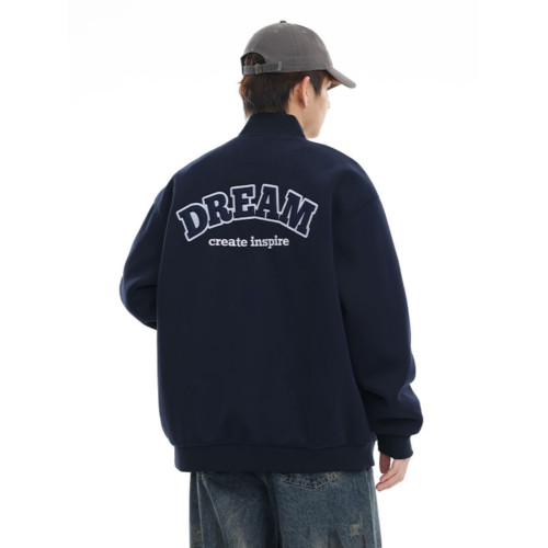 美式重磅棒球服外套男士2025春季刺綉潮牌簡約寬松休閒夾克開衫