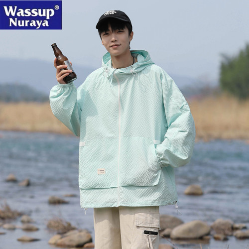WASSUP NURAYA戶外大碼UPF50+冰感防曬衣服男夏季寬鬆輕薄防曬服
