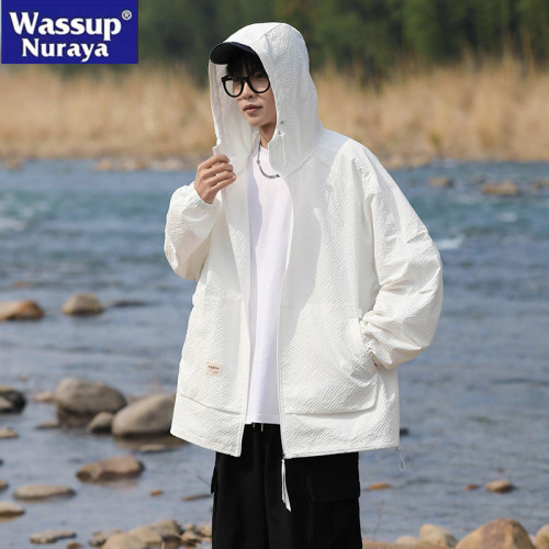 WASSUP NURAYA戶外大碼UPF50+冰感防曬衣服男夏季寬鬆輕薄防曬服