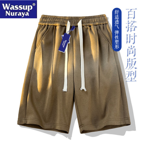 WASSUP Nuraya潮牌夏季短褲男士復古漸變中褲寬松休閒運動五分褲