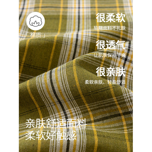 啄木鳥格子襯衫男士短袖2025新款夏季透氣百搭休閒寸衫半袖襯衣男