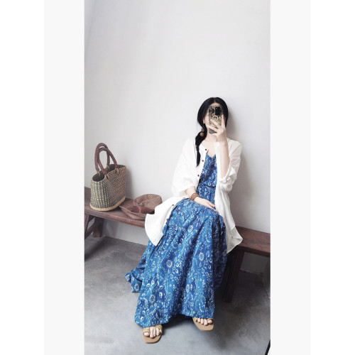 爲止/2025問璟 原創設計 文藝氣質新中式寬鬆亞麻襯衫 白051606