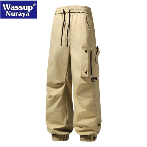 WASSUP Nuraya潮牌春秋工裝休閒褲子男2025新款戶外美式束腳長褲
