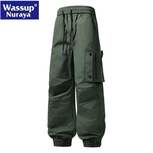 WASSUP Nuraya潮牌春秋工裝休閒褲子男2025新款戶外美式束腳長褲