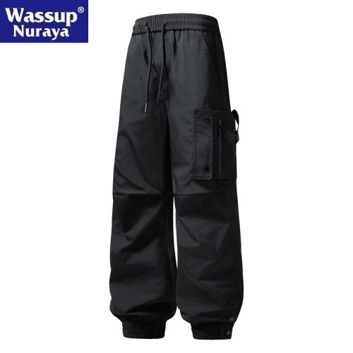 WASSUP Nuraya潮牌春秋工裝休閒褲子男2025新款戶外美式束腳長褲