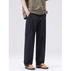 男士休閒褲男2025新款垂感褲子春季寬鬆濶腿褲直筒長褲潮牌