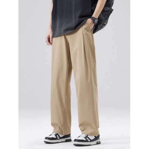 男士休閒褲男2025新款垂感褲子春季寬鬆濶腿褲直筒長褲潮牌