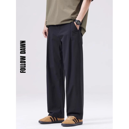 男士休閒褲男2025新款垂感褲子春季寬鬆濶腿褲直筒長褲潮牌