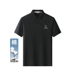 啄木鳥100%純棉短袖t恤男2025夏季半袖上衣服商務休閒翻領polo衫H