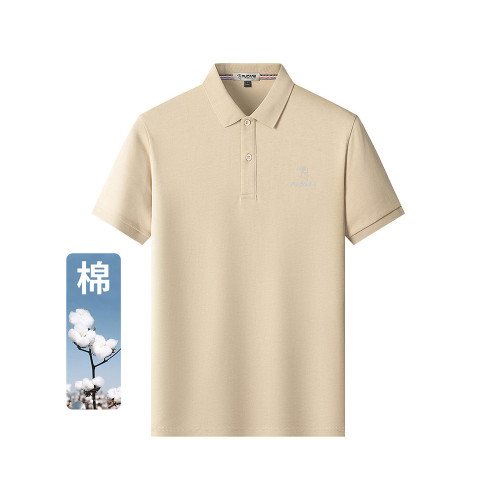 啄木鳥100%純棉短袖t恤男2025夏季半袖上衣服商務休閒翻領polo衫H