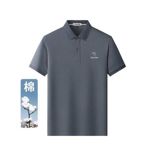 啄木鳥100%純棉短袖t恤男2025夏季半袖上衣服商務休閒翻領polo衫H