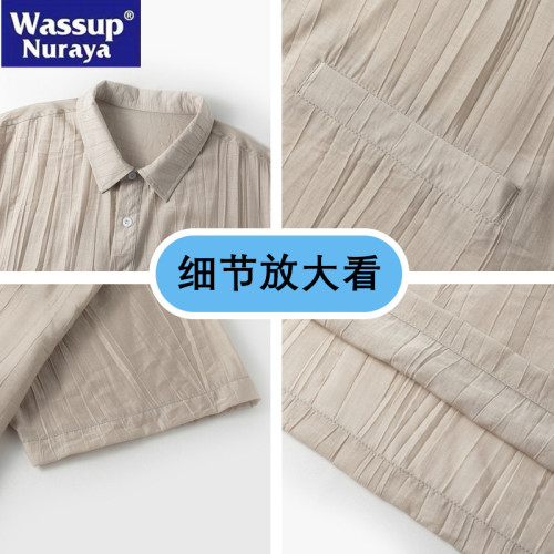 WASSUP Nuraya潮牌翻領短袖t恤男士2025夏季新款速乾休閒冰絲半袖