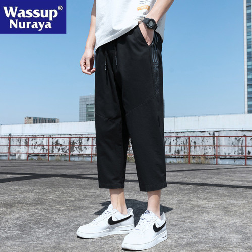 WASSUP NURAYA八分褲男士夏季薄款寬松休閒純棉9九分直筒8分褲子