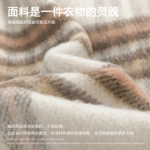 WASSUP Nuraya潮牌美式復古格紋繙領夾克男春秋季寬鬆休閒外套男