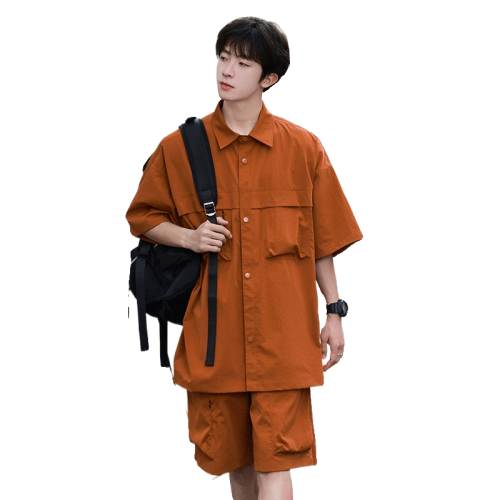 WASSUP NURAYA短袖襯衫套裝男士夏季高級感港風痞帥一套搭配帥氣
