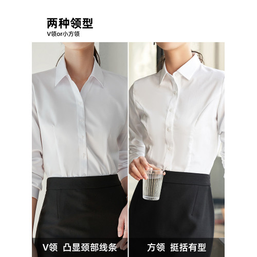 伯德小姐白色正肩短袖襯衫夏教師面試穿搭小個子正裝職業通勤襯衣