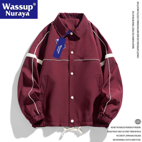 WASSUP Nuraya潮牌2024春秋翻領夾克休閒長袖戶外工裝情侶外套男