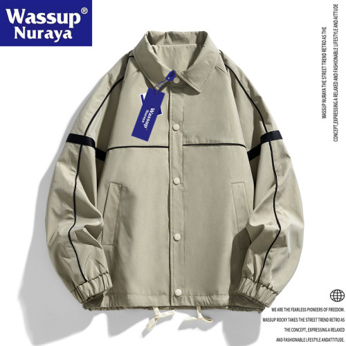 WASSUP Nuraya潮牌2024春秋翻領夾克休閒長袖戶外工裝情侶外套男