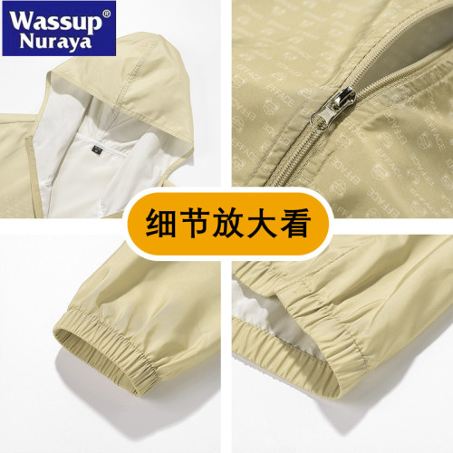 WASSUP Nuraya潮牌防曬衣男2025春夏寬鬆休閒皮膚衣情侶連帽外套