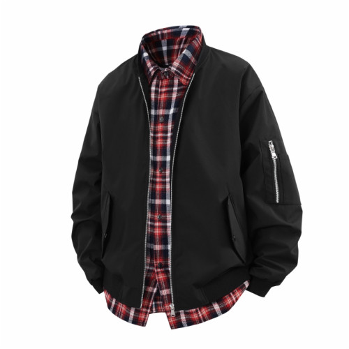 WASSUP Nuraya潮牌假兩件夾克男2025春痞帥拼接寬鬆繙領襯衫外套