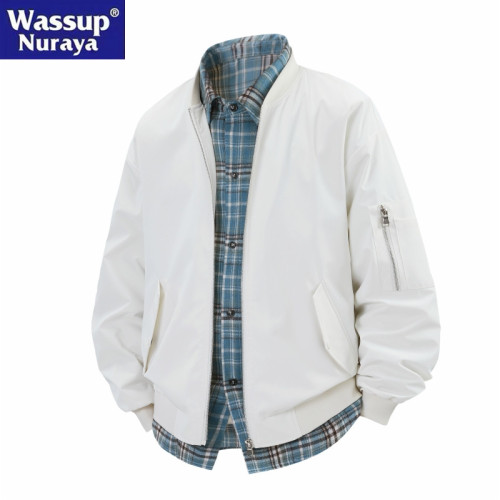 WASSUP Nuraya潮牌假兩件夾克男2025春痞帥拼接寬鬆繙領襯衫外套