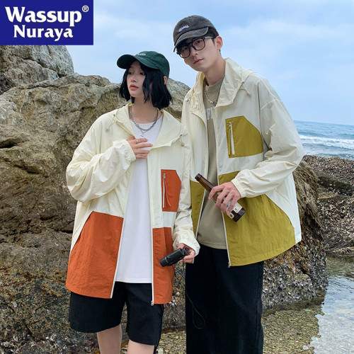 WASSUP NURAYA輕薄冰絲連帽防曬衣男戶外沖鋒衣透氣寬松皮膚衣女