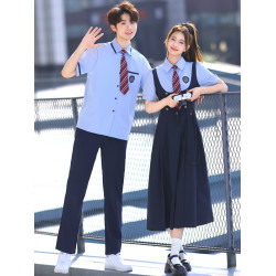 校園合唱演出服jk襯衫假兩件連衣裙初中高中生畢業照班服成人禮服