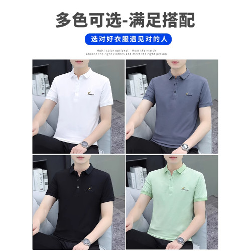 啄木鳥純棉polo衫短袖男士2025夏季新款商務休閒翻領t恤爸爸夏裝K