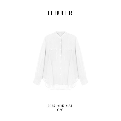 Li Hui Er 李慧兒【曼加斯遊記】苧麻高級感白色襯衫女夏極簡上衣