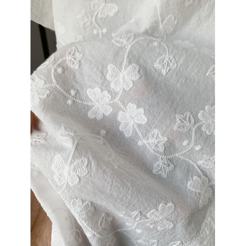 法式圓領精緻刺綉短袖襯衫夏季女新款寬松大碼顯瘦棉上衣漂亮小衫