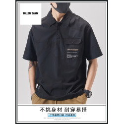 T恤2025夏季新款寬松舒適百搭翻領男士POLO衫帥氣潮流休閒上衣