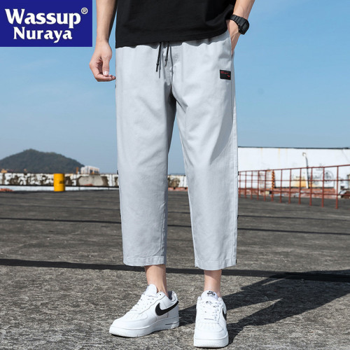 WASSUP NURAYA八分褲男夏季薄款寬松純棉休閒運動9分褲九分8分褲