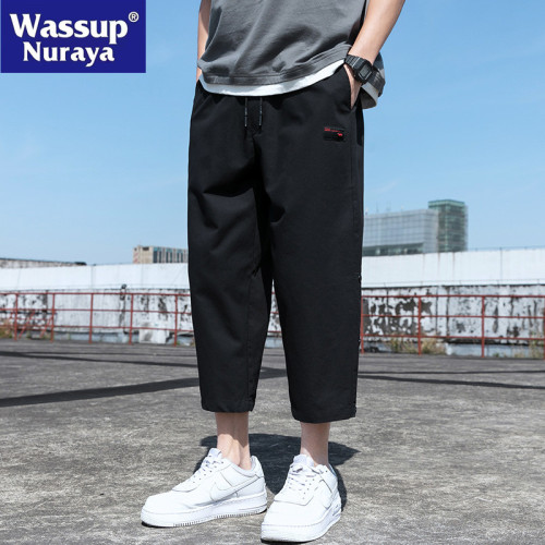 WASSUP NURAYA八分褲男夏季薄款寬松純棉休閒運動9分褲九分8分褲
