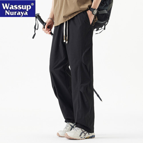 WASSUP NURAYA美式戶外工裝褲男夏季薄速乾寬松休閒運動青年褲子