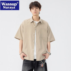 WASSUP NURAYA日系2025襯衫男士夏季新款休閒寬松薄款短袖襯衣服