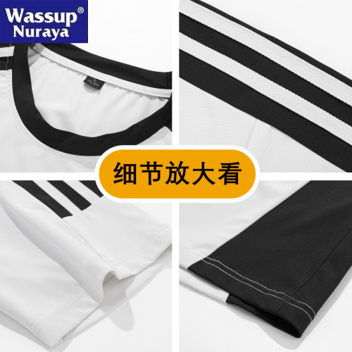 WASSUP Nuraya潮牌速乾冰絲短袖t恤男士夏季正肩美式足球運動半袖