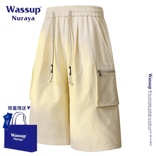 WASSUP NURAYA美式復古工裝短褲男款夏季新款潮牌寬松休閒五分褲