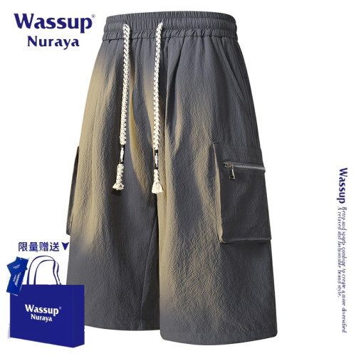 WASSUP NURAYA美式復古工裝短褲男款夏季新款潮牌寬松休閒五分褲