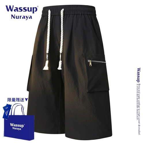 WASSUP NURAYA美式復古工裝短褲男款夏季新款潮牌寬松休閒五分褲