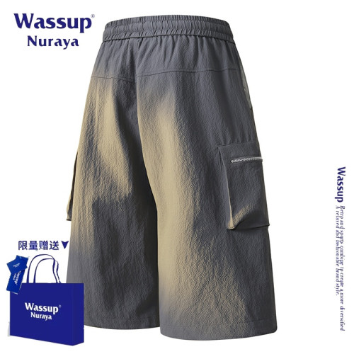 WASSUP NURAYA美式復古工裝短褲男款夏季新款潮牌寬松休閒五分褲
