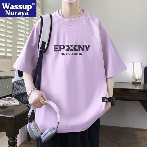 WASSUP NURAYA短袖T恤男款2025新款學生百搭休閒港風半袖夏季上衣