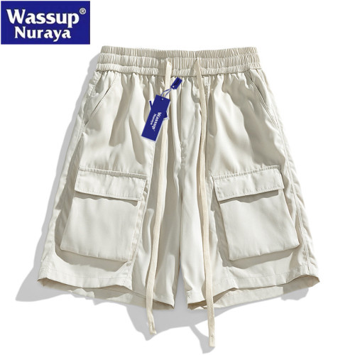 WASSUP Nuraya潮牌2025夏季新款工裝褲男冰感拼色短褲五分休閒褲