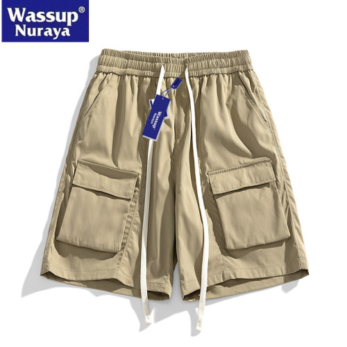 WASSUP Nuraya潮牌2025夏季新款工裝褲男冰感拼色短褲五分休閒褲