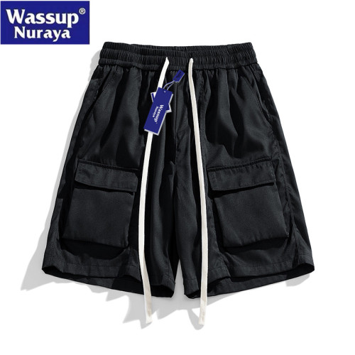 WASSUP Nuraya潮牌2025夏季新款工裝褲男冰感拼色短褲五分休閒褲