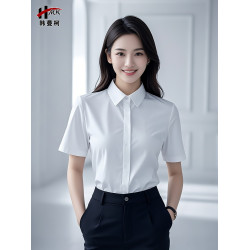 韓曼柯襯衫女夏季2025新款短袖簡約氣質輕奢職業襯衣銀行面試正裝