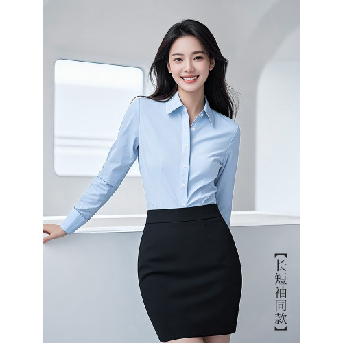 韓曼柯夏季襯衫女職業正裝新款商務4S店銀行簡約輕奢通勤面試襯衣