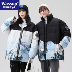 WASSUP NURAYA立領羽絨服男冬季白鴨絨短款休閒情侶保暖抗寒外套