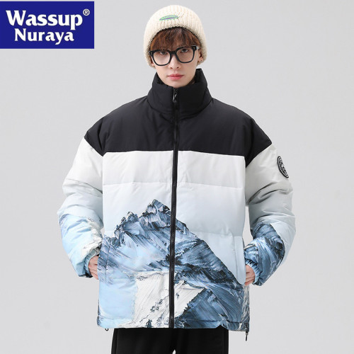 WASSUP NURAYA立領羽絨服男冬季白鴨絨短款休閒情侶保暖抗寒外套
